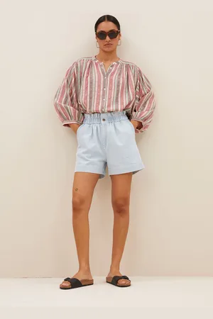BY-BAR 25118501 leon bleached denim shorts