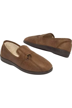 Atlas For Men Heren pantoffels met naaddetail in imitatiesuède