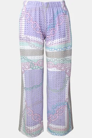 MUCHO GUSTO ® broek pompeï ketting hart blauw elegantie