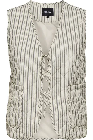 ONLY Onlsmilla quilted stripe waistcoat