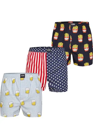 HAPPY SHORTS Wijde boxershorts heren met print 3-pack