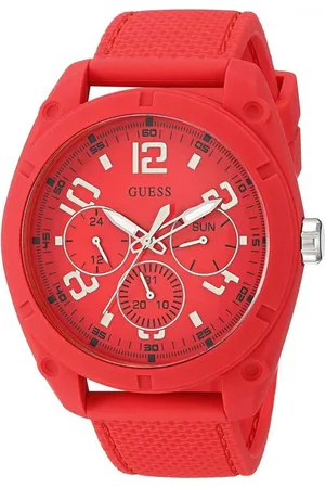 Guess Rode siliconen horloge stijlvol en functioneel