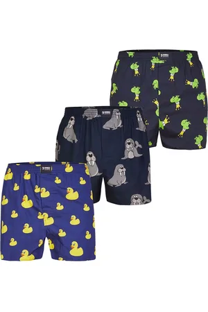 HAPPY SHORTS Wijde boxershorts heren met print 3-pack