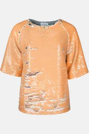 MUCHO GUSTO ® pailletten trui oranje zilver