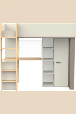 CALICOSY Hoogslaper met bureau en kast h183 cm camillia