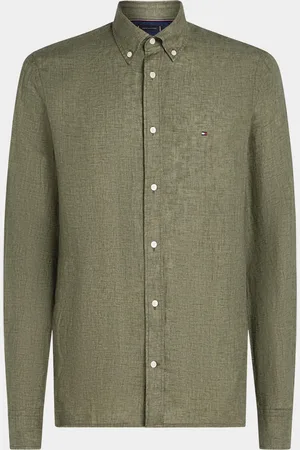 Tommy Hilfiger Casual hemd lange mouw pigment dyed li solid rf shirt mw0mw34602/pli