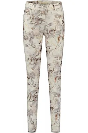 Gafair Broek nancy bloem taupe ecru