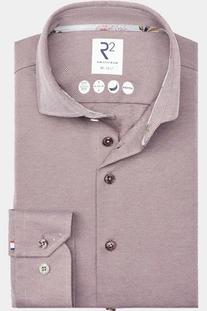 R2 Amsterdam Casual hemd lange mouw solid japanese knitted 128.wsp.001/041