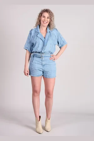 Homage to Denim Homage flowy playsuit details light soft blue
