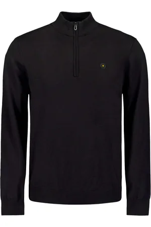 No Excess Pullover half zip 2 coloured melang black