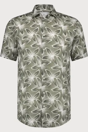 Blue Industry Cotton linnen overhemd korte mouw |