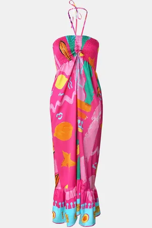 MUCHO GUSTO ® jurk salve kleurrijk beschilderd print