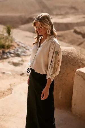 NUKUS Nks02097 tina blouse embroidery