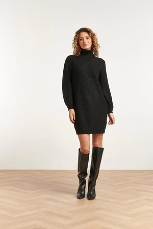 Smashed Lemon 23603 oversized coltrui jurk met pofmouwenkrachtig |