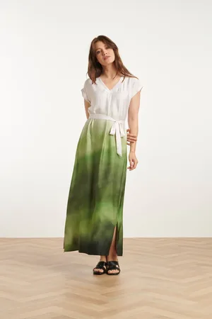 Smashed Lemon 25024 midi jurk met v-paneelombre print – | off