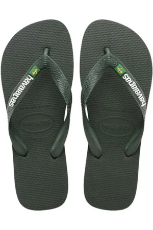Havaianas Brasil logo | green/olive green teenslippers unisex