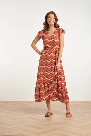 Smashed Lemon 24403 satijnen zomerjurk met abstracte print |