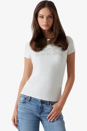 Guess Dames t-shirt logo lace tee