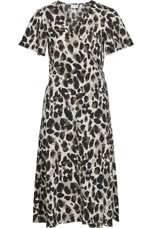 VILA Vilovie s/s wrap midi dress noos 14059666 birch
