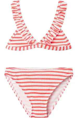 NAME IT Meisjes bikini set nkfzaley gestreept rood/wit