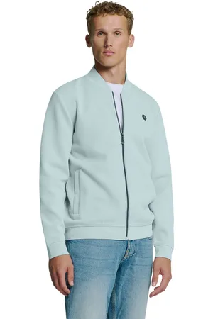 No Excess Sweater full zipper pique bomber ice