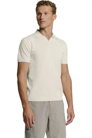 No Excess Pullover short sleeve polo v solid offwhite
