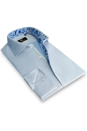 Circle of Gentlemen Mas effen overhemd met contrast details 100% co