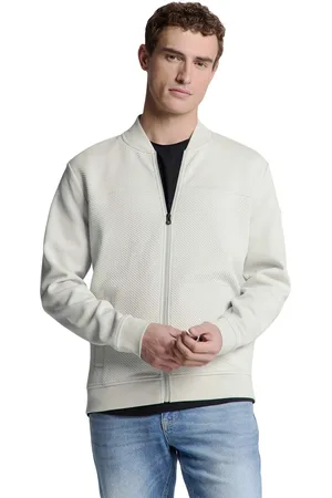 No Excess Sweater full zipper jacquard mix bo chalk