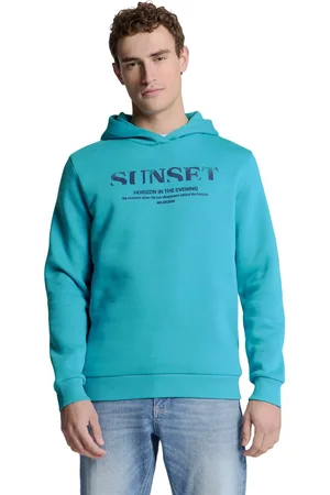 No Excess Sweater hooded seablue