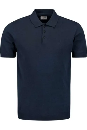 No Excess Pullover short sleeve polo button s deep blue