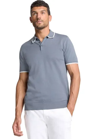 No Excess Pullover short sleeve polo button s washed blue
