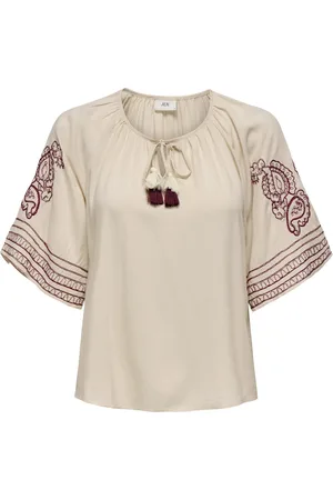 JACQUELINE DE YONG Risso life bianca l/s top wvn 15347078 tapioca