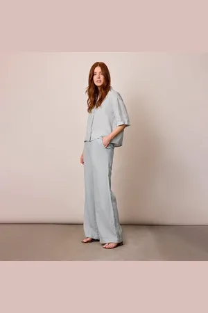 Corel Amsterdam Nola pants uni linen 1011-1700 507 storm gray