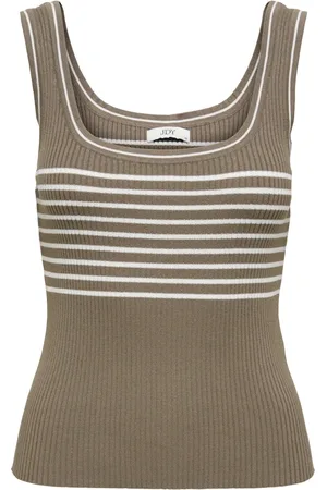 JACQUELINE DE YONG Nanna s/l square neck stripe top 15344853 shitake stripes
