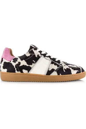 DWRS Dwrs poona cow hair on off white/pink lage sneakers dames