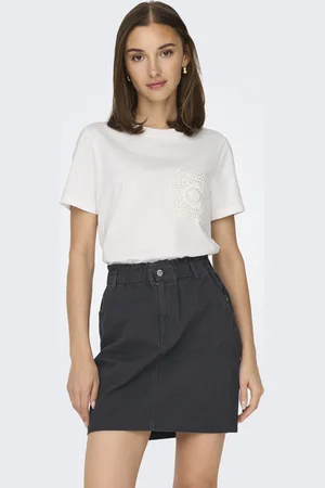 JACQUELINE DE YONG Jdyselma s/s crochet pocket top jrs