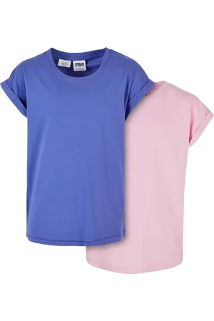 Urban classics Meisjes bio verlengd schouder t-shirt (set van 2)