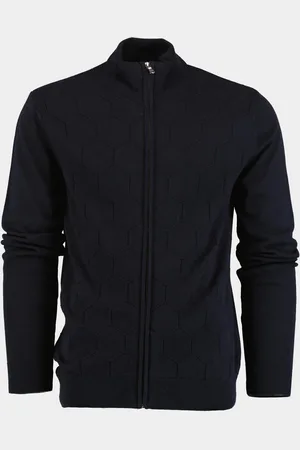 Bos Bright Blue Vest gebreid met zakken art-307/3527