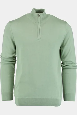 Bos Bright Blue Pullover met halve rits in mint 302/8121