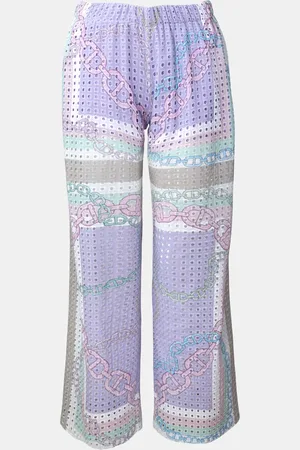 MUCHO GUSTO ® broek pompeï ketting hart blauw elegantie