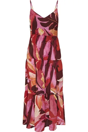 ONLY Onlalma life vis strap long dress 15256836 russet brown