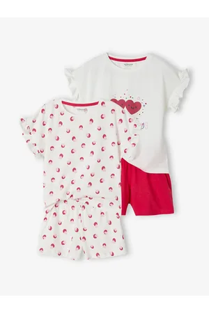Vertbaudet Set van 2 pyjama shorts voor meisjes Oeko-Tex® set ivoor