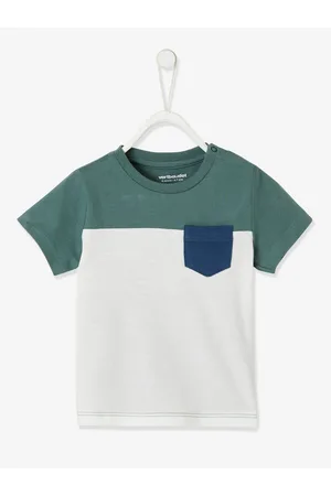 Vertbaudet Baby colorblock T-shirt met korte mouwen groengrijs