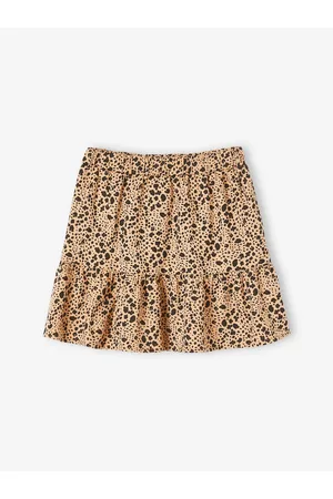 Vertbaudet Meisjesrok met ruches en print beige met print