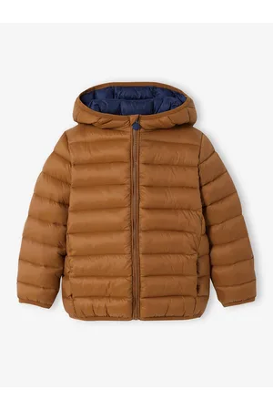 Vertbaudet Licht donsjack met capuchon voor jongens met gerecyclede polyester vulling cognac