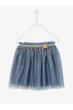 Vertbaudet Feestrokje van tule met lovertjes en pailletten lichtgroenblauw