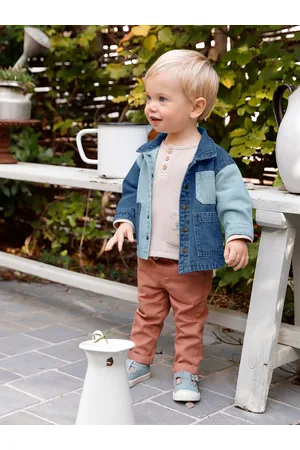 Vertbaudet Contrasterend denim babyjasje stone