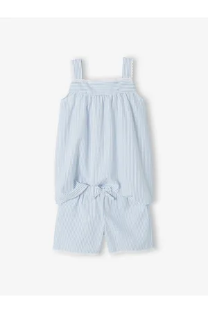 Vertbaudet Gestreepte pyjamashort voor meisjes blauw, gestreept