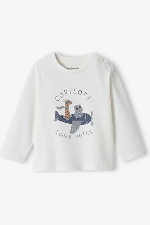 Vertbaudet Decoratief T-shirt babyjongen ecru
