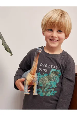 Vertbaudet Jongens-T-shirt met pixeleffect en digitale dino